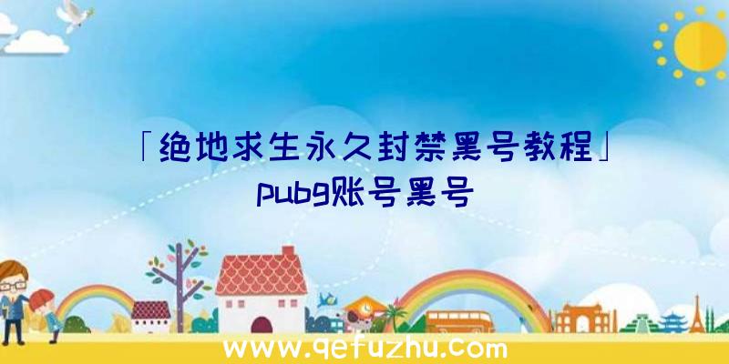 「绝地求生永久封禁黑号教程」|pubg账号黑号